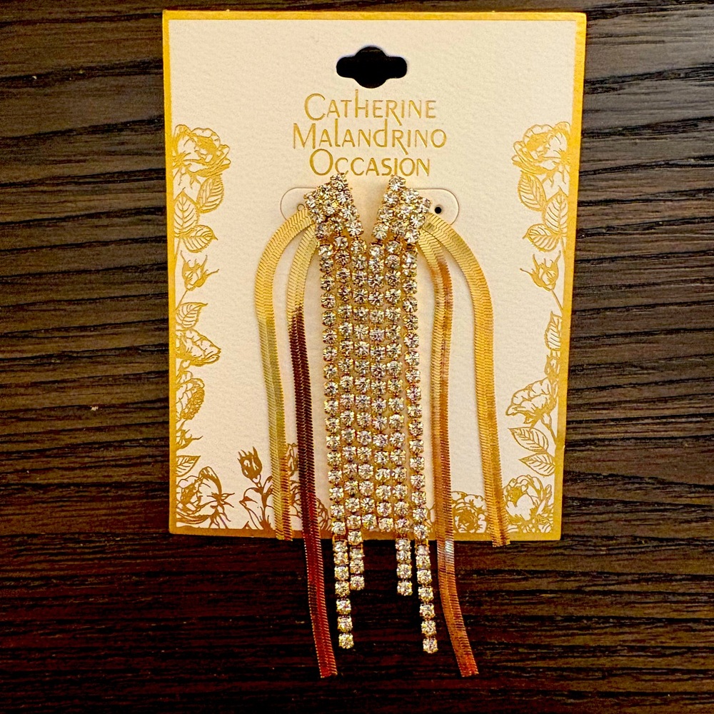 NEW Catherine Malandrino Gold Dangle Earrings